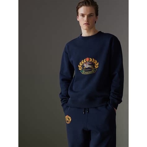 burberry reissued jersey sweatshirt dark blue|BURBERRY Logo.